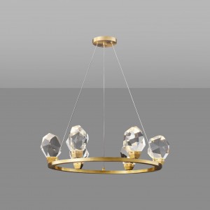 Loft Industry Modern - Crystal Stone Circle Chandelier